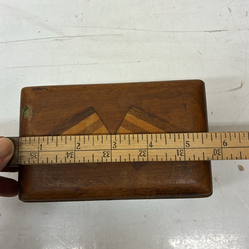 Wooden Decorative Box with Geometric Inlay - Picture 12 of 13